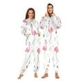 thumbnail image 1 of 1 Piece Adult Onesie Pajamas Cozy & Loose-Fit Sleepsuit Loungewear with Pockets Cute Flamingo Pattern Medium, 1 of 7