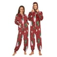 thumbnail image 1 of 1 Piece Adult Onesie Pajamas Cozy & Loose-Fit Sleepsuit Loungewear with Pockets Cute Pink Strawberry Pattern X-Large, 1 of 7