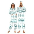 thumbnail image 1 of 1 Piece Adult Onesie Pajamas Cozy & Loose-Fit Sleepsuit Loungewear with Pockets Cyan Christmas Pattern XXX-Large, 1 of 7