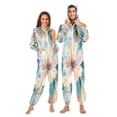 thumbnail image 1 of 1 Piece Adult Onesie Pajamas Cozy & Loose-Fit Sleepsuit Loungewear with Pockets Oversized Flowers Pattern XX-Large, 1 of 7