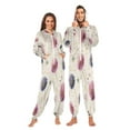 thumbnail image 1 of 1 Piece Adult Onesie Pajamas Cozy & Loose-Fit Sleepsuit Loungewear with Pockets Pink and Purple Dandelions X-Small, 1 of 7