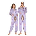 thumbnail image 1 of 1 Piece Adult Onesie Pajamas Cozy & Loose-Fit Sleepsuit Loungewear with Pockets Purple Adorable Mermaid X-Small, 1 of 7