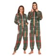 thumbnail image 1 of 1 Piece Adult Onesie Pajamas Cozy & Loose-Fit Sleepsuit Loungewear with Pockets Red and Green Plaid Small, 1 of 7