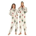 thumbnail image 1 of 1 Piece Adult Onesie Pajamas Cozy & Loose-Fit Sleepsuit Loungewear with Pockets Ribbons and Hearts Pattern X-Large, 1 of 7