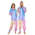 thumbnail image 1 of 1 Piece Adult Onesie Pajamas Cozy & Loose-Fit Sleepsuit Loungewear with Pockets Tie-dye Clouds Pattern X-Large, 1 of 7