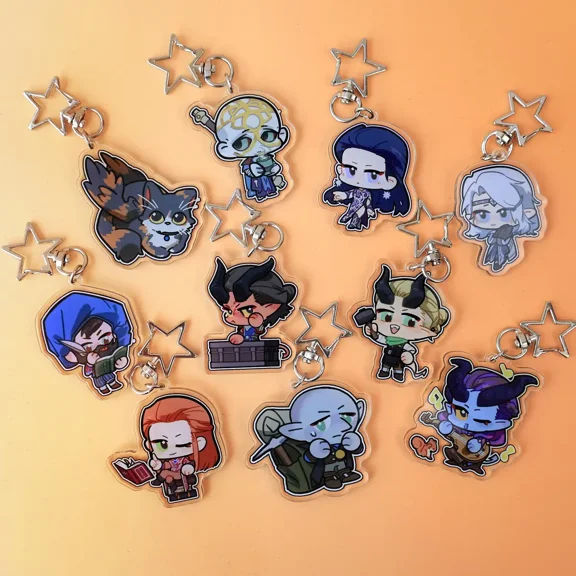 1 Piece Baldur's Gate 3 Chibi Acrylic Keychain, Anime Style, Aesthetic Backpack Charm, Gamer Gift Idea,Ita Bag Accessory, Perfect Present