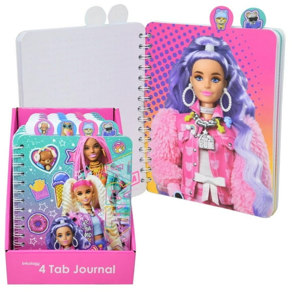 1 Piece Barbie extra 4 Tab Journal PDQ, 1 Count