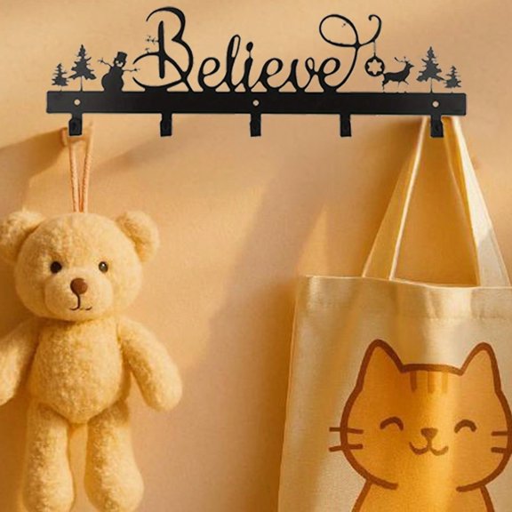 1 Piece 'Believe' Metal Wall Art with Snowman and Elk Design, Festive Christmas Decor for Holiday Home Decoration - Perfect for Living Room, Bedroom, Entryway & Seasonal Gift