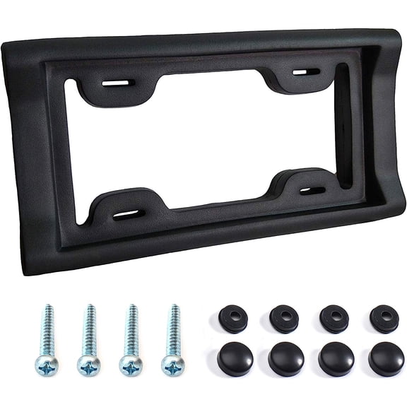 1 Piece Black 2.3 Inch Thick Rubber License Plate Bumper Guard Universal Heavy Duty Car Truck Protector