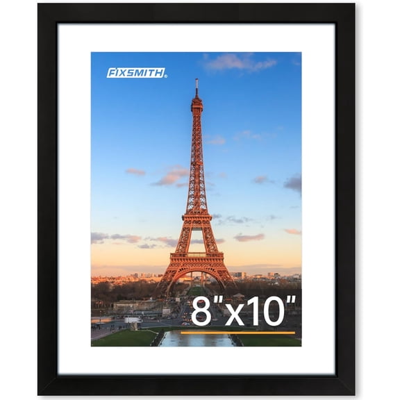 1 Piece Black 8x10 Inch Picture Frame With Mat For 5x7 Photos Tabletop Wall Display