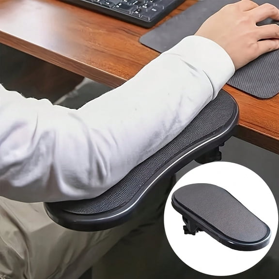 1-Piece Black Ergonomic Office Desk Armrest Extension Comfortable Elbow Support for Gaming & Keyboard/Mouse Use
