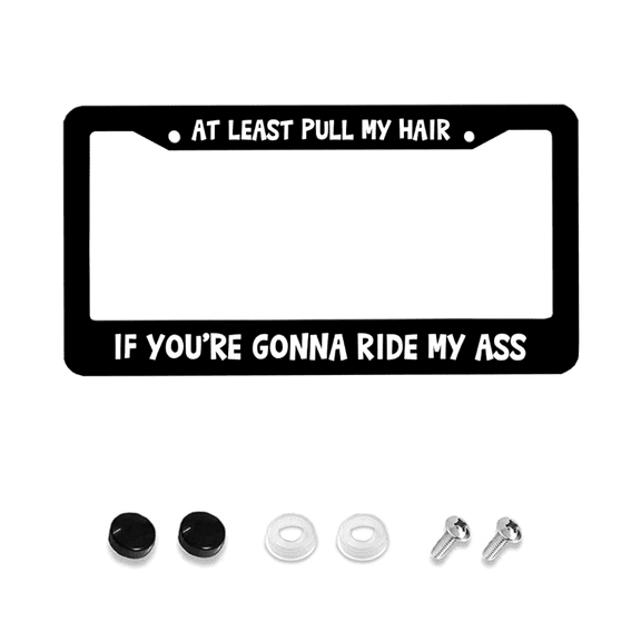 1 Piece, Black License Plate Frame, Funny Language License Plate Holder, Front License Plate Cover, Car License Plate Accessories, Universal License Plate Frame With 2-Hole Screws, 12x6 Inches