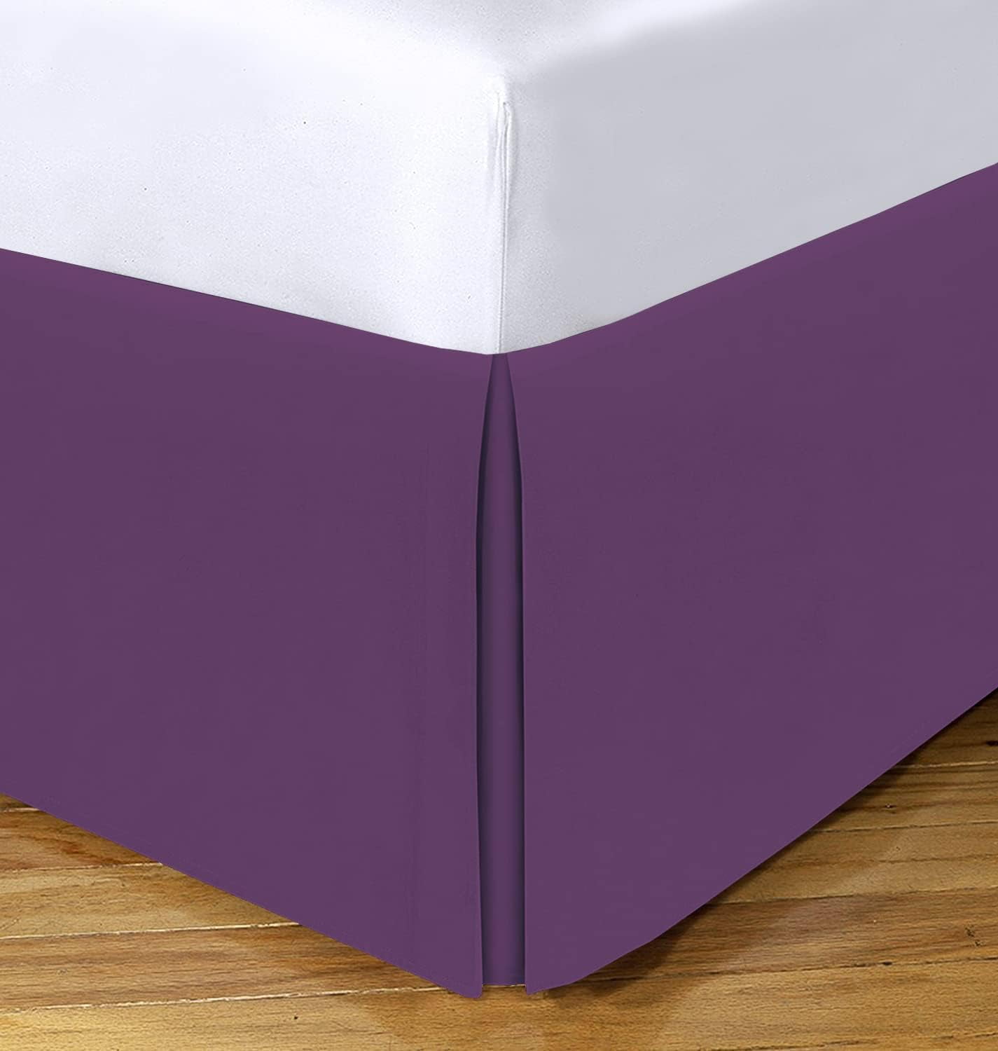 1 Piece Box Pleated with Split Corners 100 Egyptian Cotton Bed Skirt