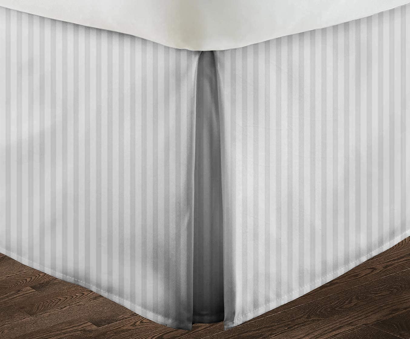 1 Piece Box Pleated with Split Corners 100 Egyptian Cotton Bed Skirt