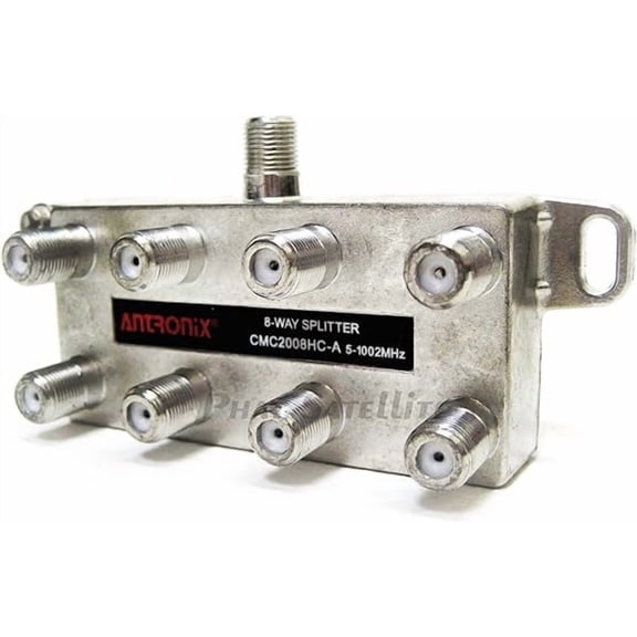 1 Piece CMC2008HC-A Professional Grade Heavy Duty 8-Way Balanced 5-1002MHz Corrosion Resistant Plating RG6 RG59 RG7 RG8 RG11 Coaxial Cable Splitter for Charter, Time Warner, Cox, Comcast, HDTV