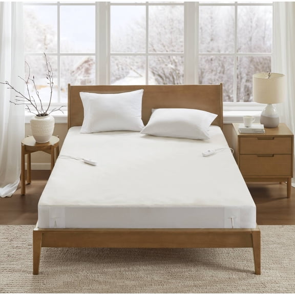 1-Piece Cal King Heated Mattress Pad,White