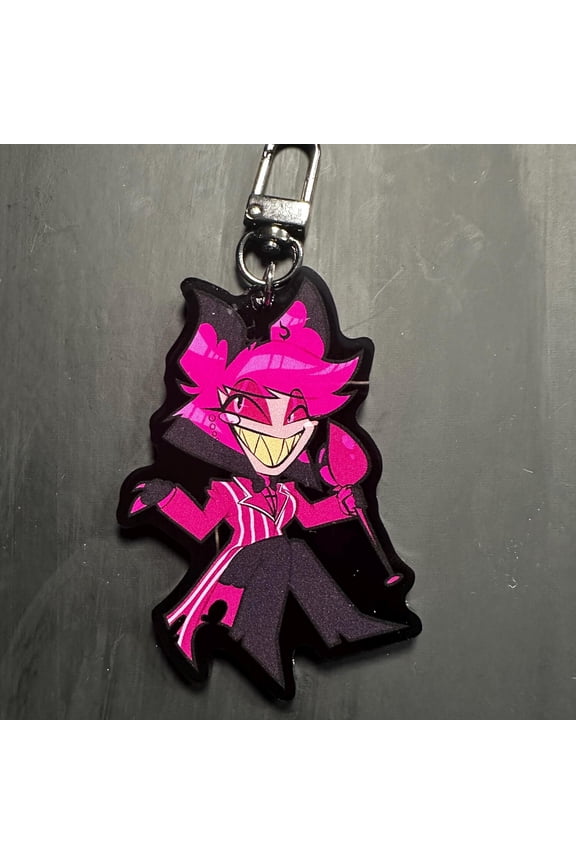 1 Piece Cartoon Demon Radio Host Chibi Acrylic Keychain Anime Bag Charm Fan Gift