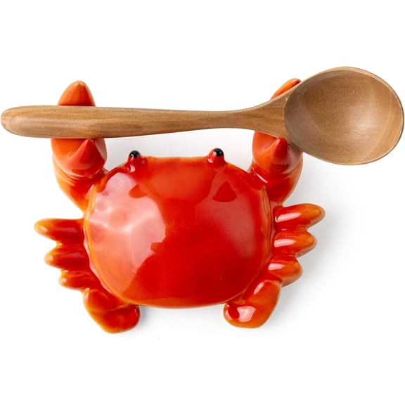 1 Piece Ceramic Crab Spoon Rest Kitchen Counter Utensil Holder Heat Resistant Pad