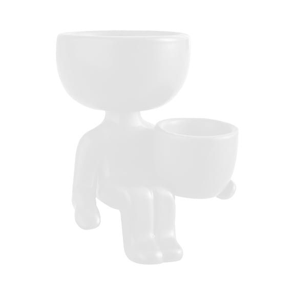 1 Piece Ceramic Planter Sitting Humanoid Plant Container Tabletop Decor for Home Office Room