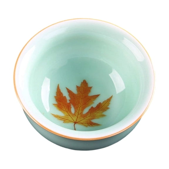1 Piece Ceramic Teacup Green Teacup Health Focused Ceramic Cup Maple Leaf Teacup Suitable For Garden Ceremonies And Coffee High Quality Porcelain Chip Resistant A