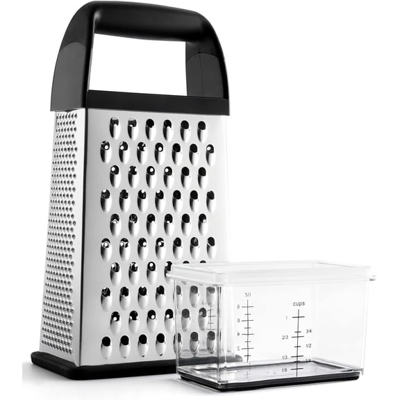 1 Piece Cheese Grater Container Box Stainless Steel Shredder Parmesan Kitchen Tool Dishwasher Safe
