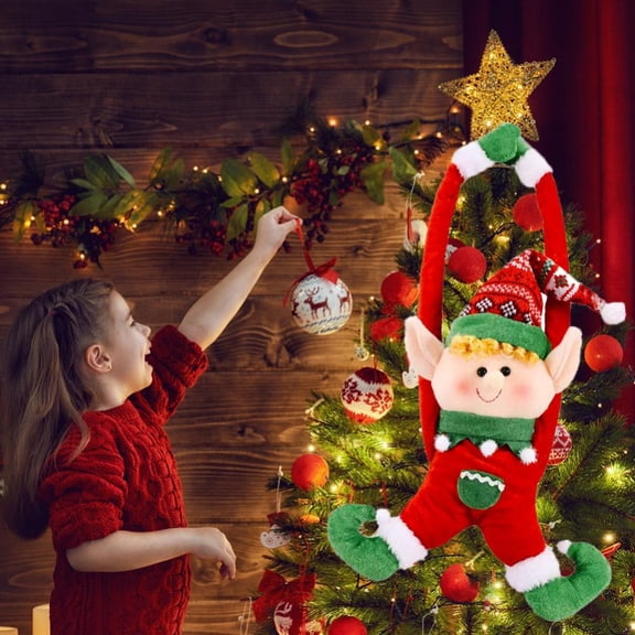 1 Piece Christmas Elves Stuffed Elf Couples Xmas Hanging Decoration Adorable Elves Figure Hanging Ornaments
