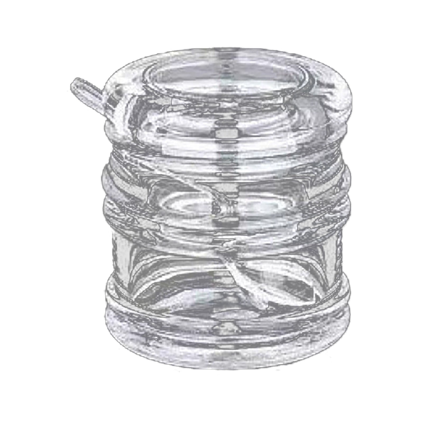 1 Piece Classic Clear Glass Sugar Bowl with Lid Serving Spoon Salt Pot ...