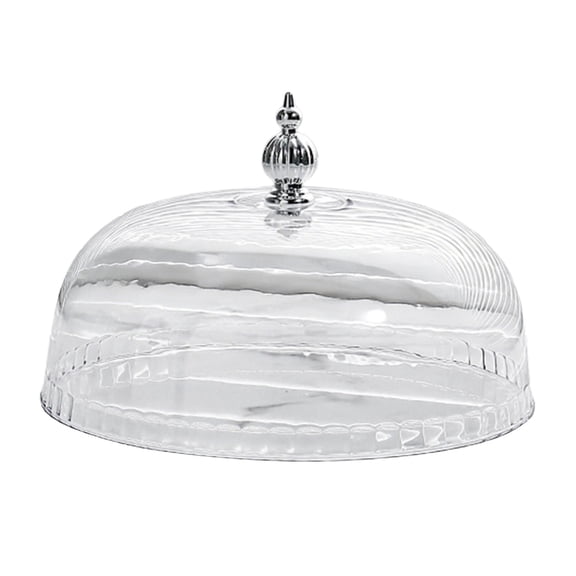 1 Piece Clear Cake Stand Cover, Plastic Food Dome and Display Cloche, Reusable Serving Dish Lid for Kitchen, Parties, and Outdoor Events, 21x21cm (Heart Handle)