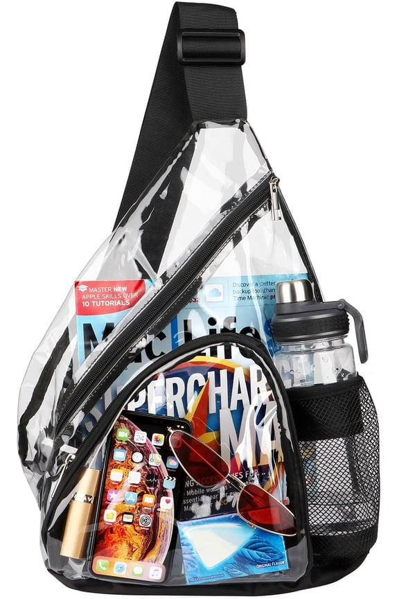 1 Piece Clear Sling Bag Stadium Approved Transparent Shoulder Crossbody Backpack Chest Daypack