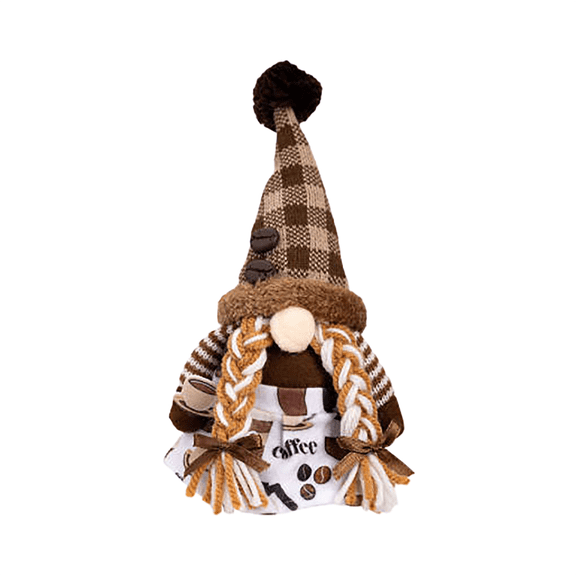 1 Piece Coffee Dwarf Gnome Plush Toy, Coffee Bar Decoration Accessory For Spring Summer, Standing Dwarf Gnome Figurine With Coffee Themed Elements And Cute Design For Coffee Bar