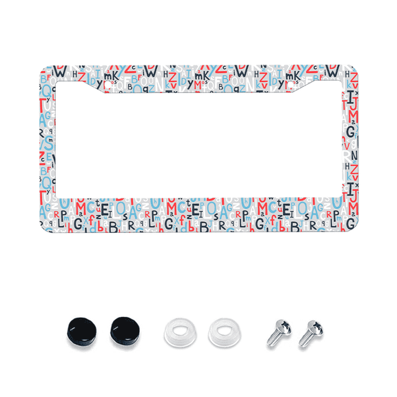 1 Piece, Colored Letter License Plate Frame, Colored License Plate Holder, Creative Art License Plate Decoration, Front And Rear License Plate Covers,Car Accessories, 2 Holes With Screws, 12x6 Inch
