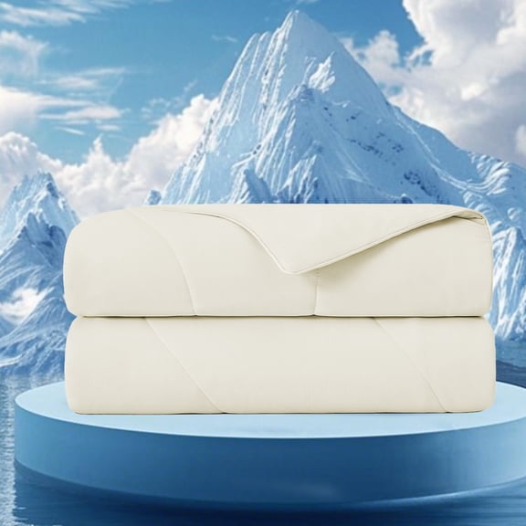 1-Piece Cooling Down Alternative Comforter, 60x90 Inches, Ivory