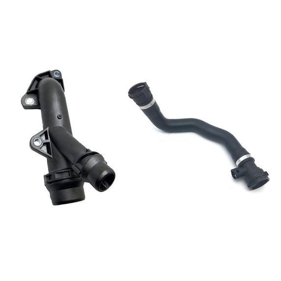 1 Piece Cooling Hose Connector Fits for E81 E87 E88 E46 E90 X1 X3 116I & 1x Car Engine Radiator Lower Hose,1 x engine radiator hose 1 x Coolant Flange