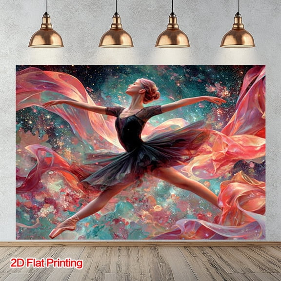 1-Piece Cosmic Ballerina Tapestry Crafted from Polyester Fiber. Ideal for Home Studio Decor and Ballet Photography Backdrops, Creating a Modern Aesthetic Wall Hanging.
