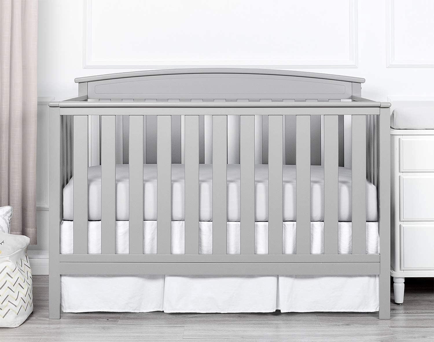 1 Piece Crib Pleated 100% Egyptian Cotton 800 Thread Count Bedskirt for Baby Boys Girls Crib Pleated Toddler (28” x 52” x 14’’) Bed Skirt - White Solid