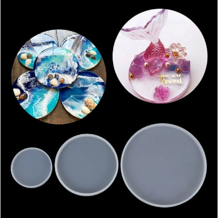 1-Piece DIY Silicone Epoxy Resin Round Coaster Mold – Versatile Non-Stick Mold for Jewelry and Craft Making TIKA