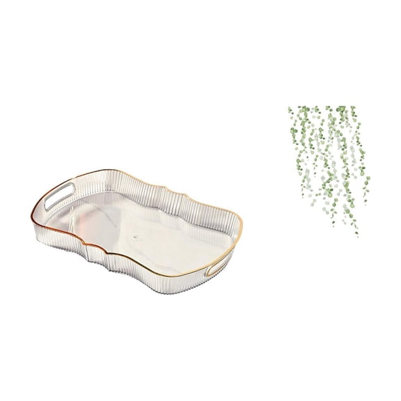 1 Piece Decorative Tray Storage Tray Rectangle Serving Tray PP Material Ideal for Tabletop Dining and Restroom Use