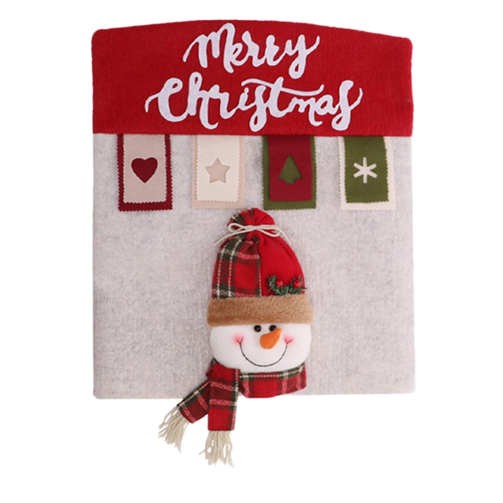 1 Piece Dining Room Christmas Chair Back Cover Santa Snowman Christmas