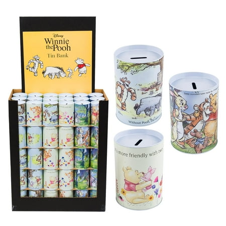 1 Piece Disney Winnie the Pooh Tin Bank - 6"x4" - Savings Bank - Assorted , 1 Count