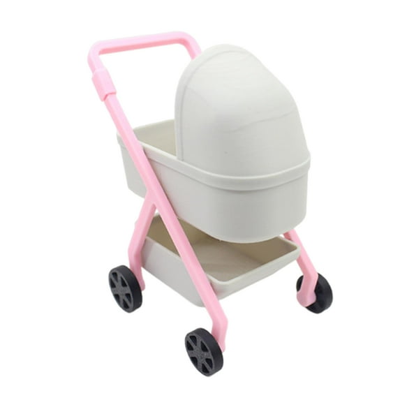 1 Piece Dollhouse Stroller Toy Miniature Accessories Plastic Realistic 1:12 Scale for Dollhouse Life Scene