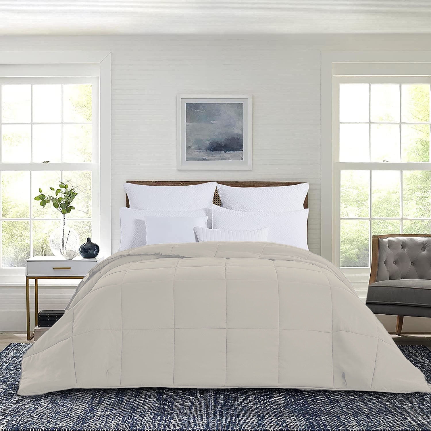 1-Piece Down Alternative Comforter - Soft Lightweight Microfiber Comforter – Hypoallergenic, Breathable, Year-Round Use Bedding