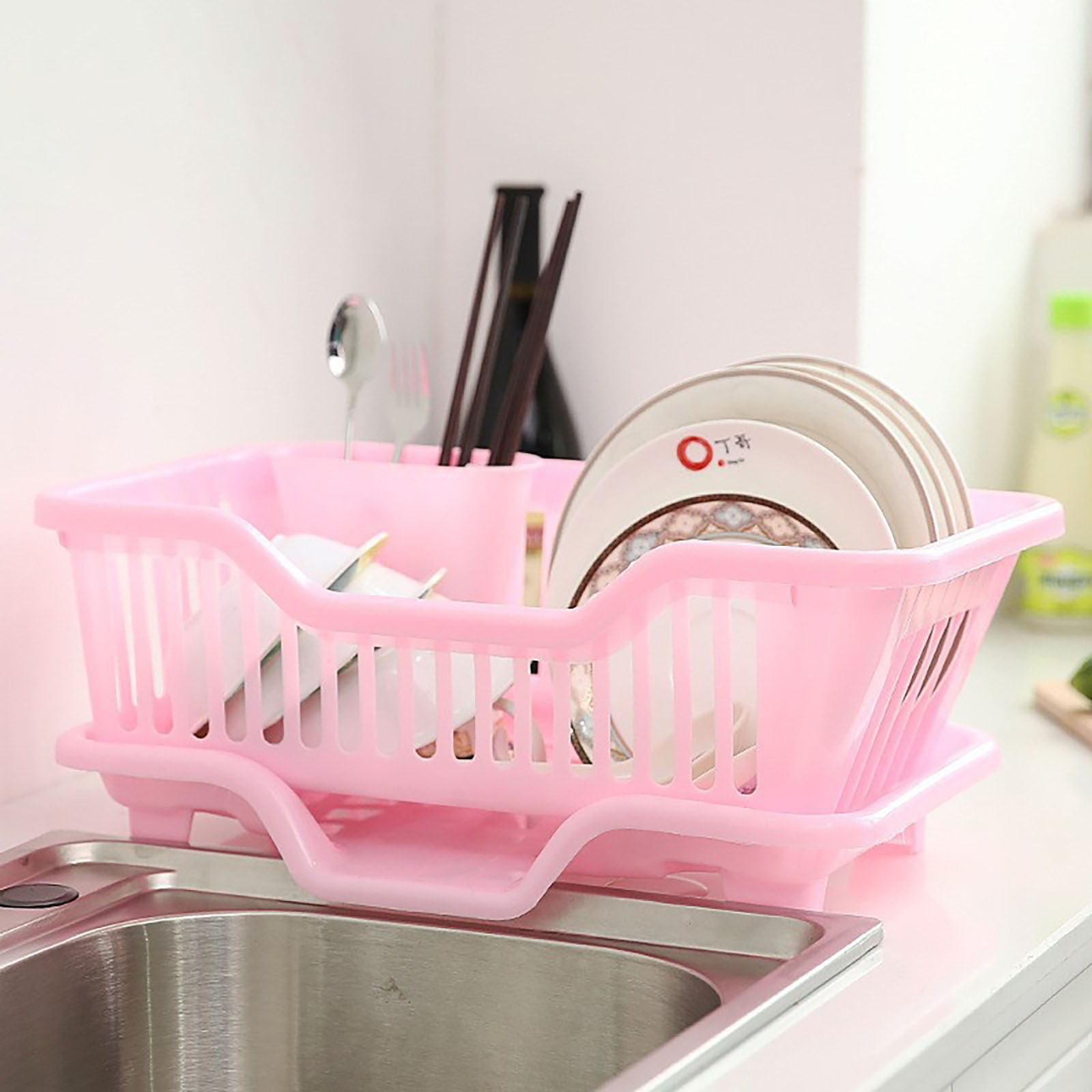 1 Piece Drain Rack Japanese Drain Bowl Rack for Kitchen Dishes and Chopsticks Drain Rack Plastic Bowl Rack for Storage Single Layer Bowl Rack