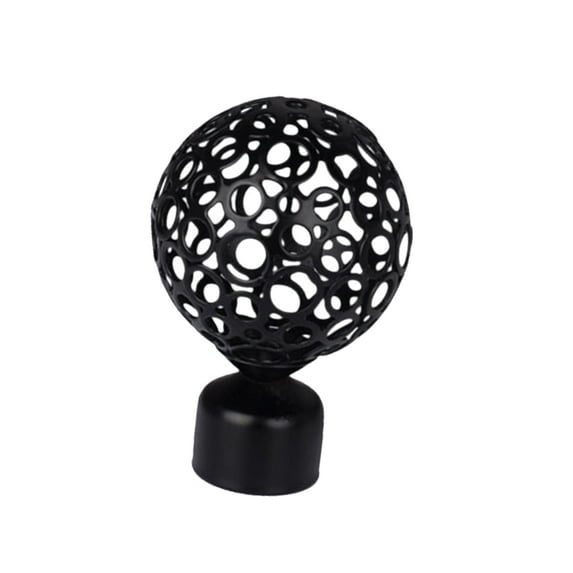 1 Piece Drapery Curtain Rod Ends Caps Finials ,Unique Design Chic 28mm Dia ,Thick Design Iron Trough, No deformed, Strong Load-Bearing A Style Black