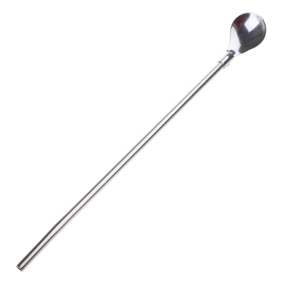 1 Piece Drinking Spoon Straw Reusable Cocktail Spoon Straws Stainless Steel Three Colors to Choose for Children