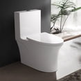thumbnail image 1 of 1-Piece Dual Flush Elongated Toilet, 1.1/1.6 GPF, White, Siphon Jet Flush, WaterSense Certified, 1 of 8
