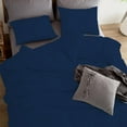 thumbnail image 1 of 1 Piece Duvet Cover Luxury 800 Thread Count 100% Egyptian Cotton Eastern King (118"x110") Inch Duvet Cover with Zipper Closure & Corner Ties - Navy Blue Solid, 1 of 7