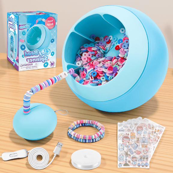 1-Piece Electric Bead Spinner for Making, 6-Inch Bowl Clay Bead Spinner Machine with Positioning Mat