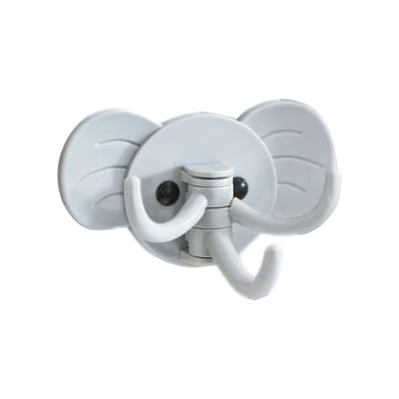 1 Piece Elephants Shape Wall Hook Strong Adhesive Traceless Hanger for Home Kitchen Bathroom Organization Durables Material Rotating Designs Cute Decor