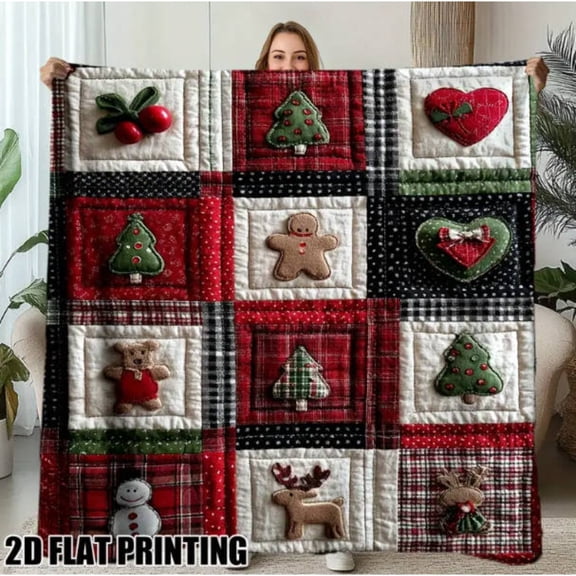 1 Piece Extra Large Blanket - Soft and Warm Plaid and Check Design for Year-Round Use with Soft Texture - Festive Plaid Blanket
