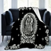 1 Piece Faith Prayer Blanket 1 piece Virgin Mary Prayer Printed Flannel Blanket Faith Blanket Super Soft Warm Micro Fleece Bed Sofa Living Room Blanket Lightweight Plush
